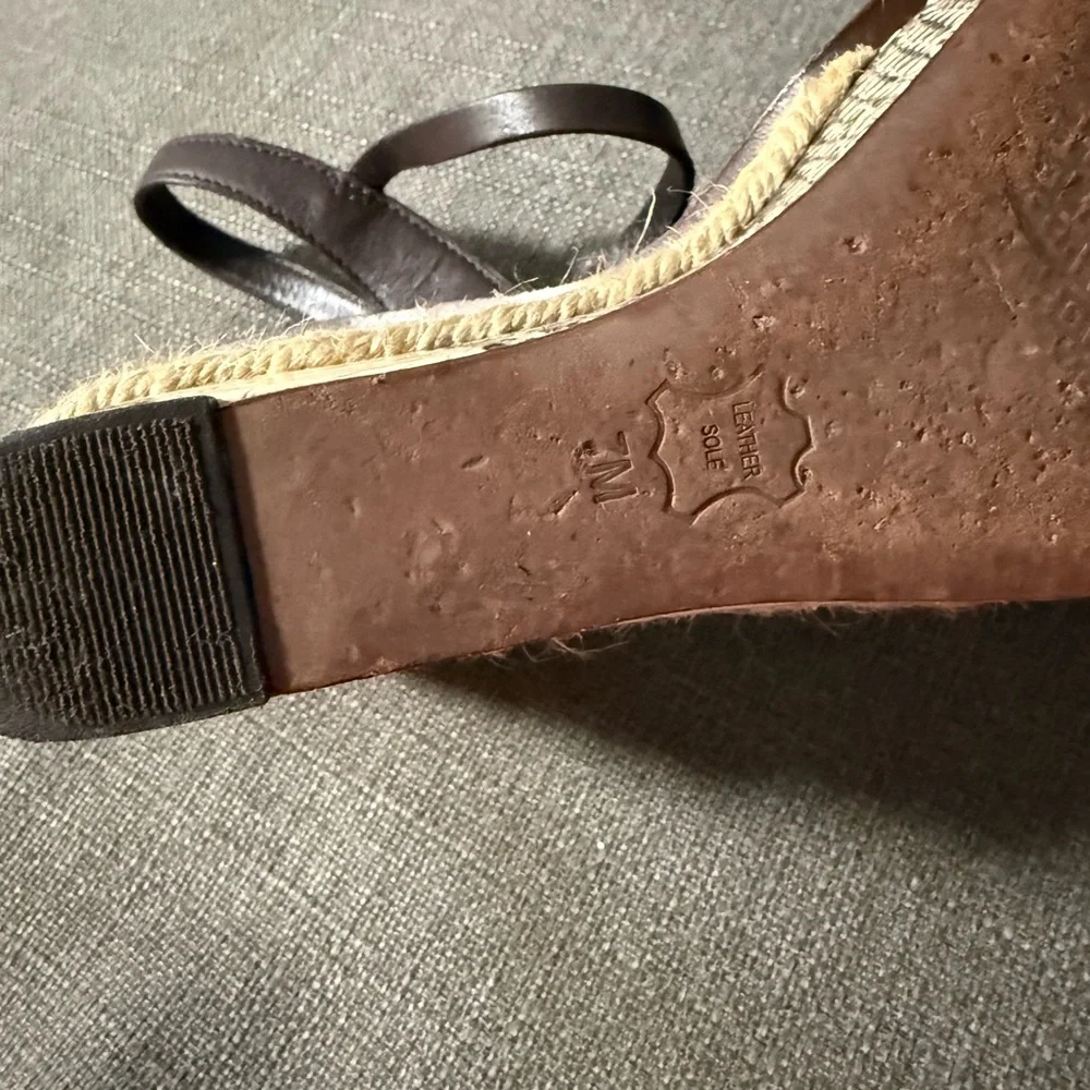 Tory Burch Malaga Snakeskin Wedges Size 7 M Ankle Strap - Picture 7 of 7